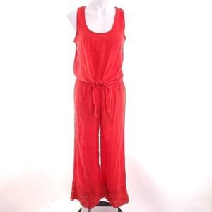 Saturday Sunday wide leg pant set red sz S NWOT